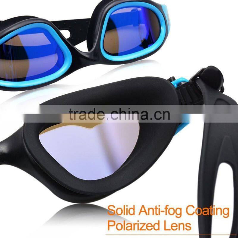 Professional Polarized Blue Silicone Adult Swim Goggles(MM-7202)