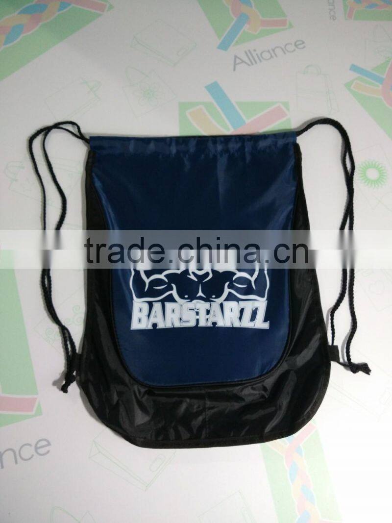 ECO friendly reusable and recyclable polyester backpack with string