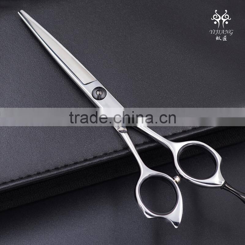 Hairdressing scissors with opposing handle for hair accessories