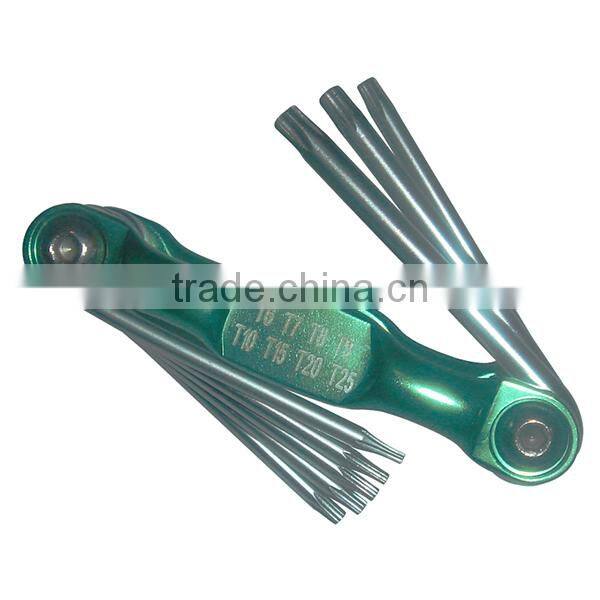 8PC Pocket Size Cr-V Folding Star Key