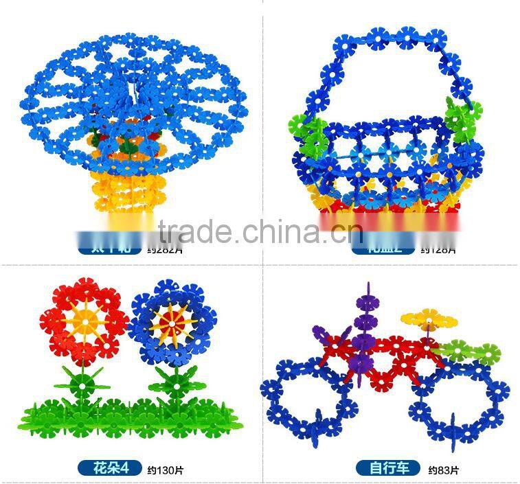 Wholesale Plastic SnowFlakes Building Blocks toys for kids 120pcs/bag