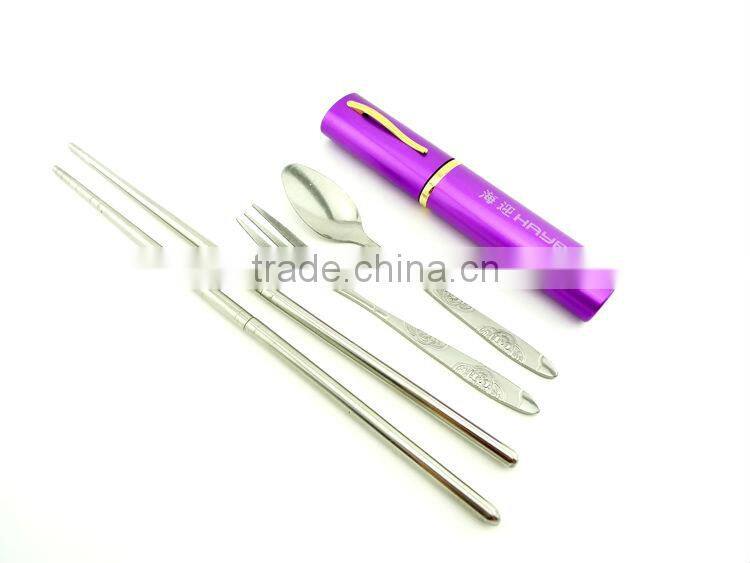 Traveling cutlery set, stainless steel spoon and chopsticks