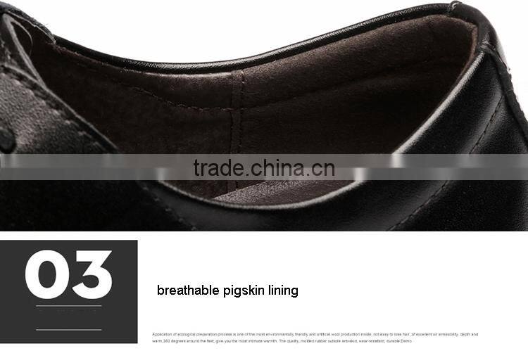 Black Cowhide Leather Officer Business Men Shoes