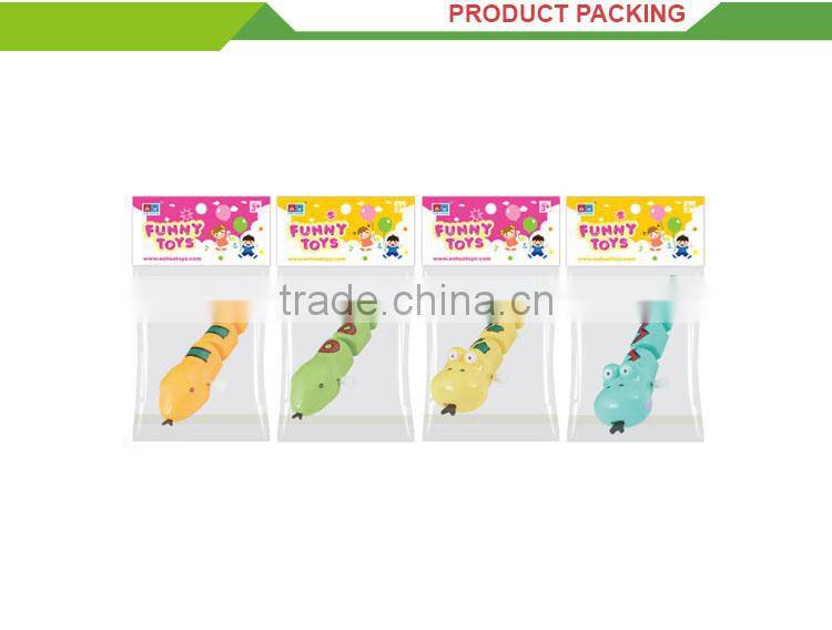 Hot selling cheap plastic wind up cartoon plastic soft toy snake