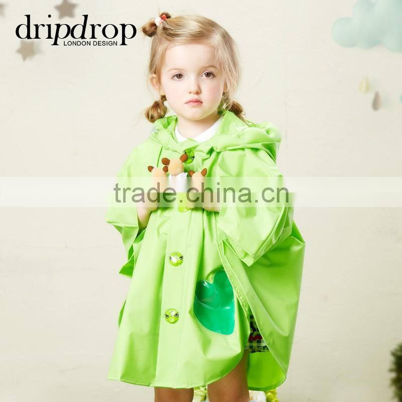 2016 cute kids and children rain coat ponchos EVA material soft comfortable