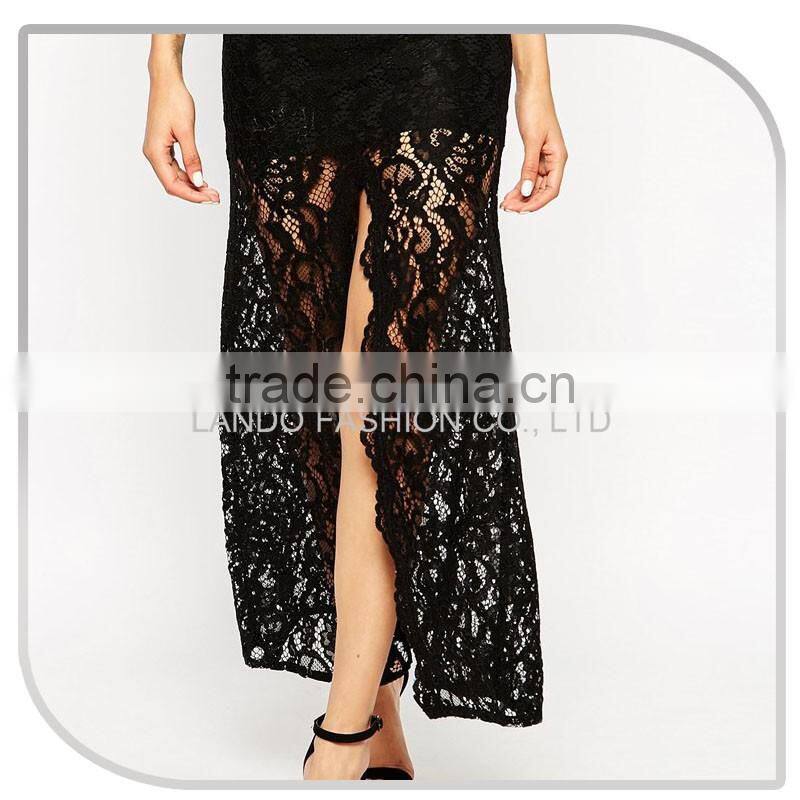 Ladies new sex model split gown dress & ladies fashion lace party wear gown dresses