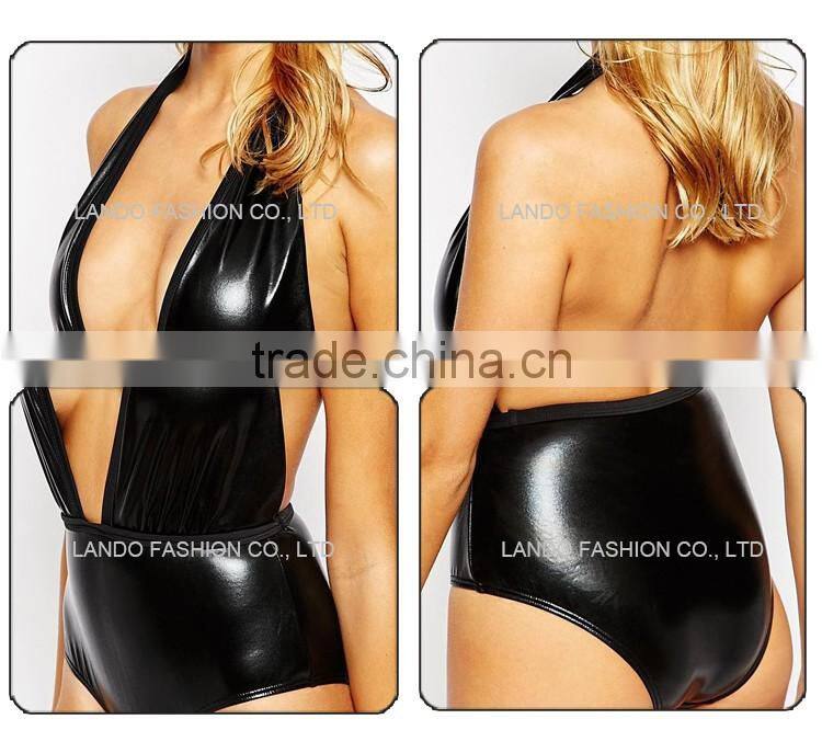 Beach Metallic Plunge 2014 sexy summer swim suit