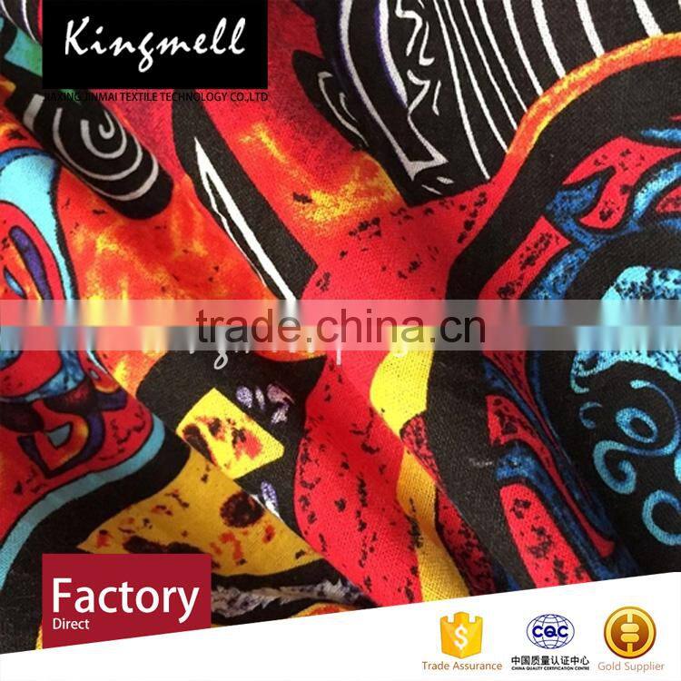 Custom South-east Asia style digital printed linen fabric cloth material fabric