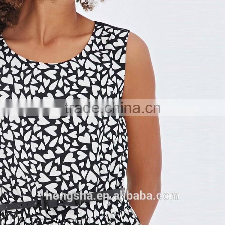 Girls Heart Print A-Line Dress Modren Children Wedding Dress Frocks Designs 2016 HSd7327