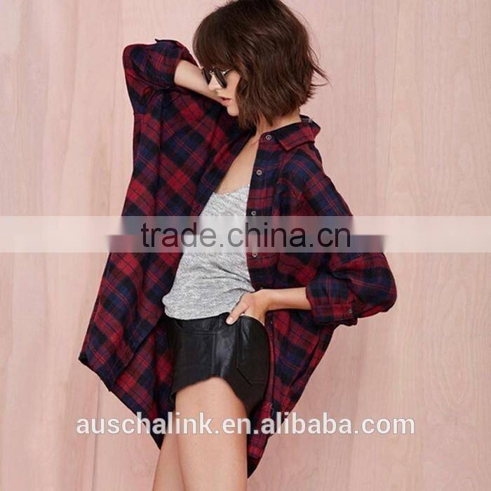 hot sale summer custom western women plaid shirt factory price