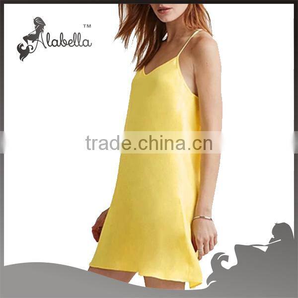 Wholesale dress women simple dress sleeveless dress 100%polyester