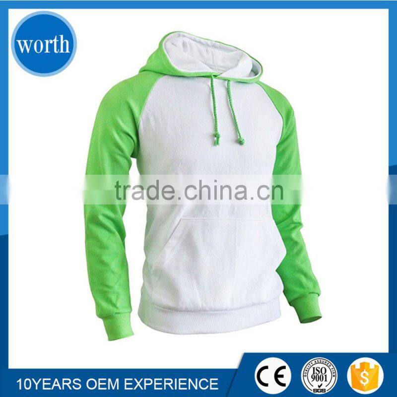 Raglan Hoodie Men's Pullover Cotton Fleece Hoodie