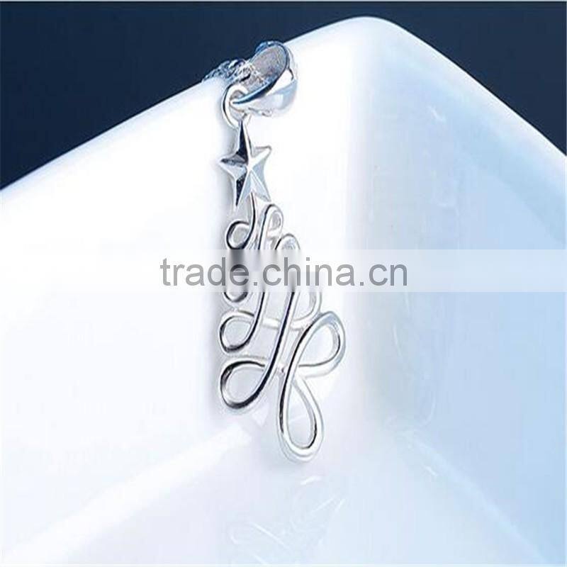 Christmas gift 925 Sterling Silver hang christmas trees Pendant
