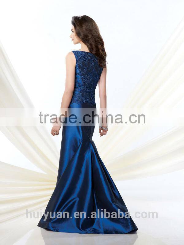 navy blue long lace scoop neckline sexy night dress for women