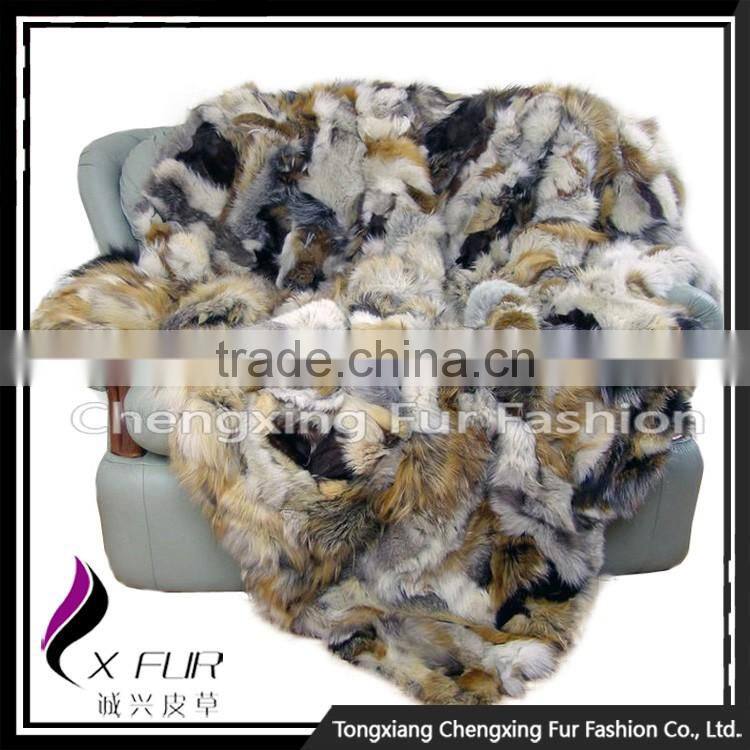 CX-D-61 100% Natural Real Fox Fur Plate / Wholesale Price Fox Fur Blanket