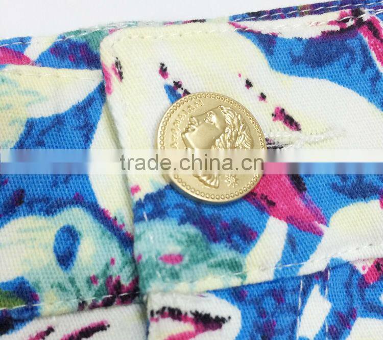 2017 women floral pants high waist ladies latest flower shorts
