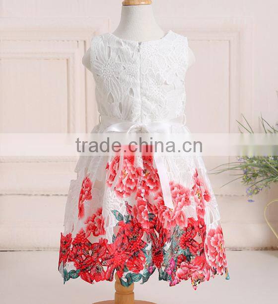 2016 spring and summer baby girls print dress European and American foreign trade high-grade princess dress skirt