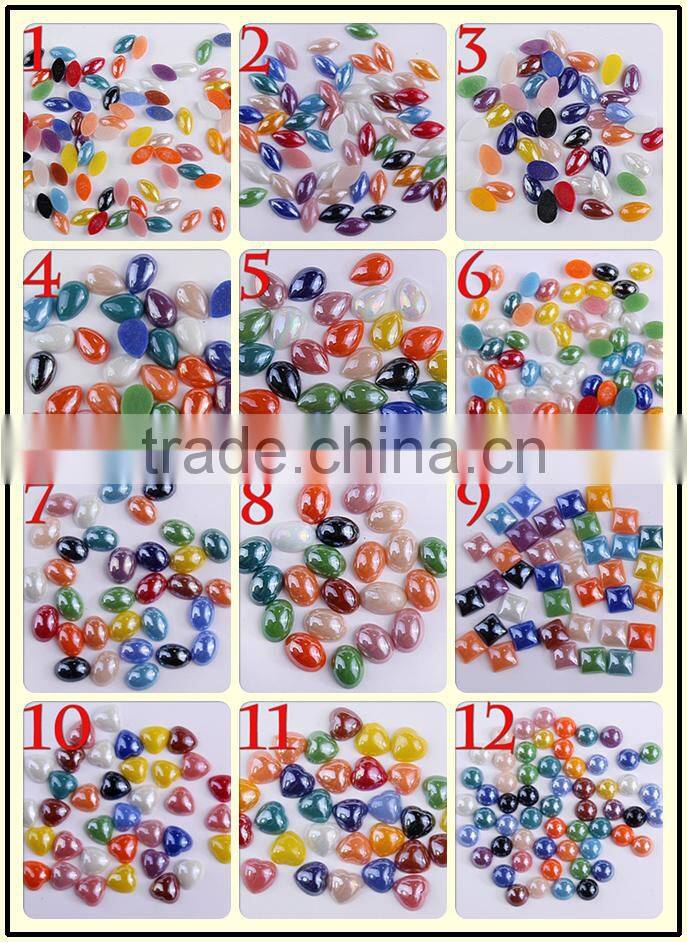 Mix flat back shell beads phone sticker handmade diy faux shell beads for fingernail decorations cheap colors shell beads