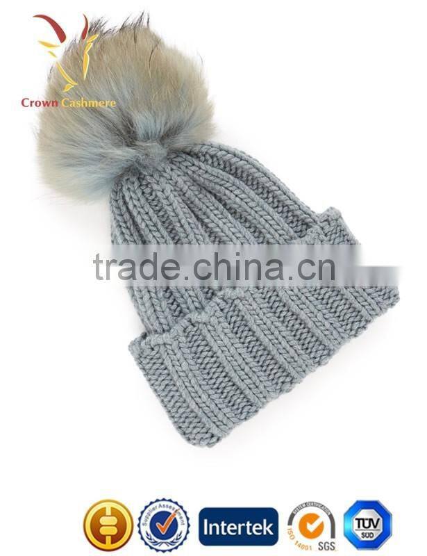 Winter Women Knit Hat,Women Cable Pom Pom Hat