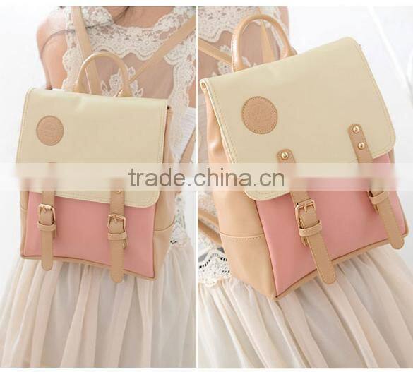 New Women's Retro College Sweet Shoulder Bag Synthetic Leather Backpack SV008057#