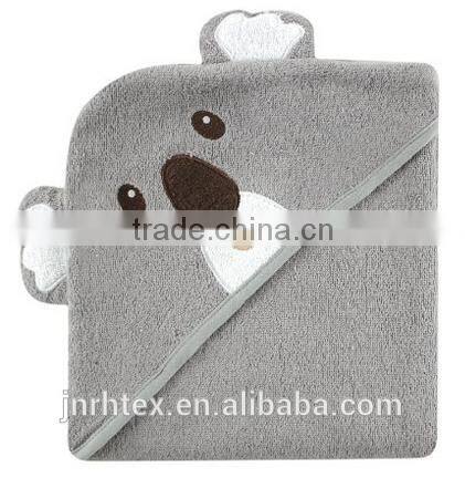 Eco-friendly embroidery designs ring spun cotton terry animal baby bath towel with hood