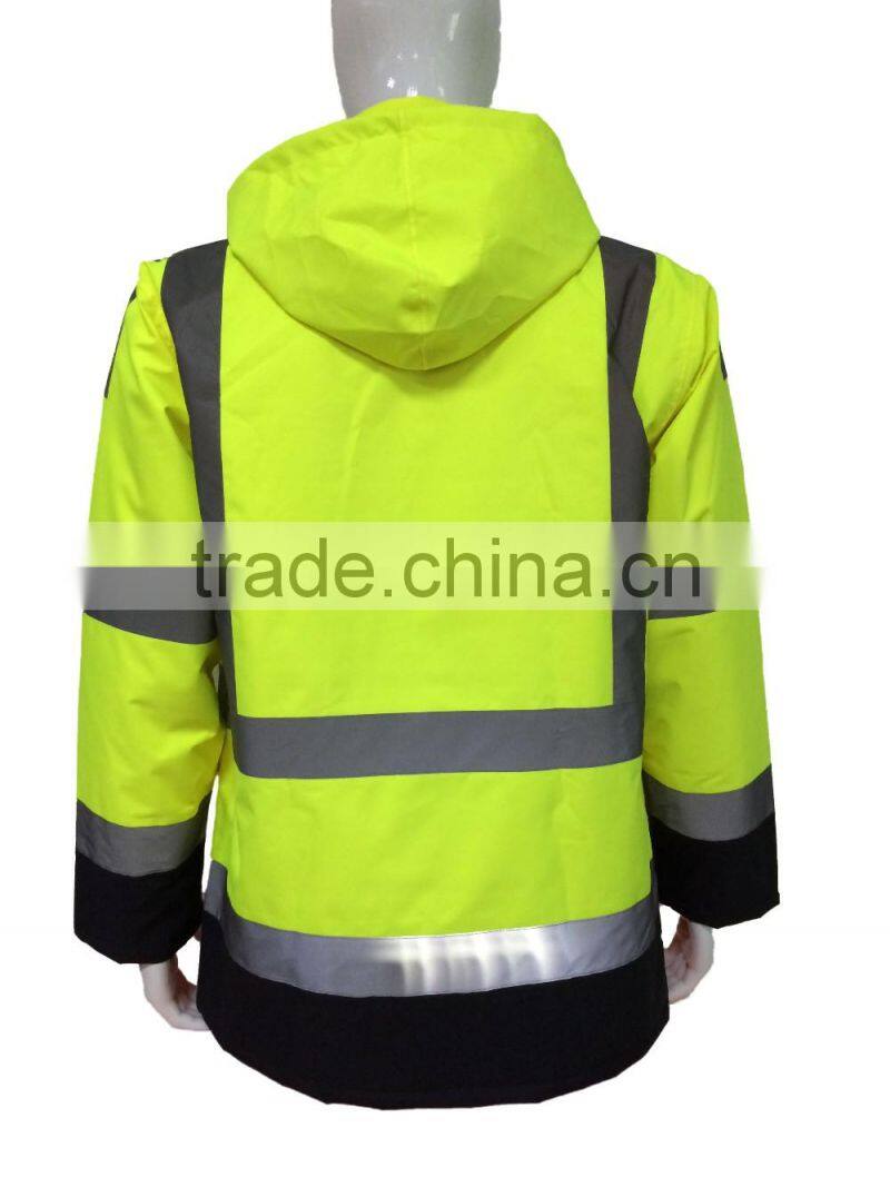 hi vis waterproof reflective winter thick jacket