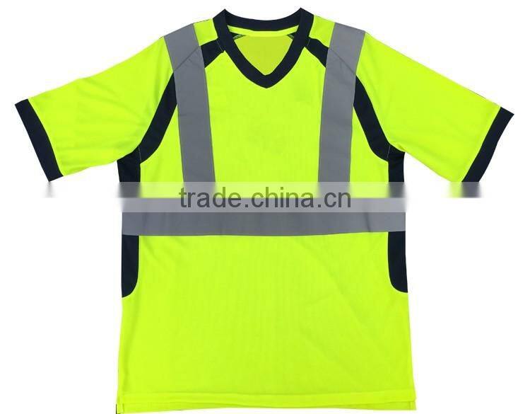 OEM fluorescent clothes yellow brand security shirt