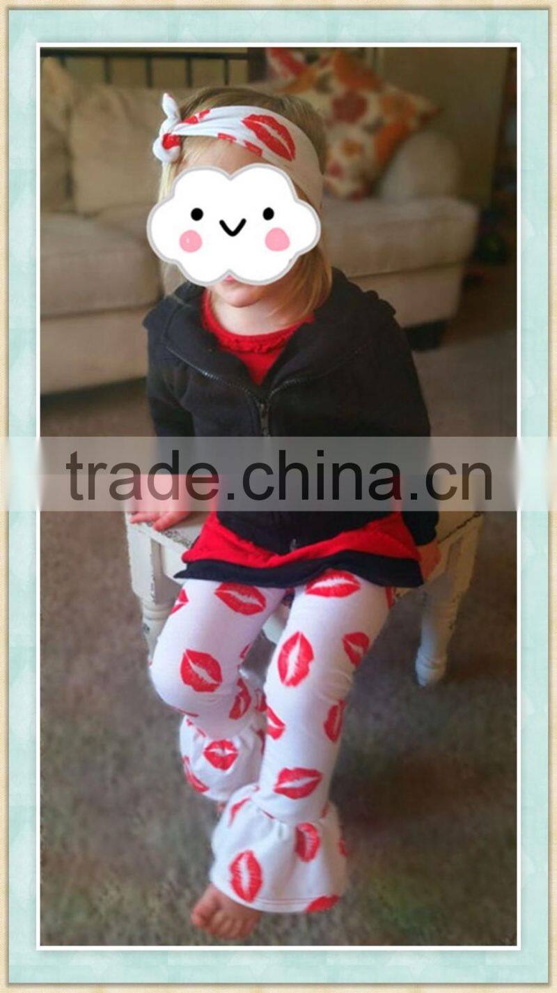 valentines day boutique clothing kissy lips leggings with ruffle boutique girl clothing