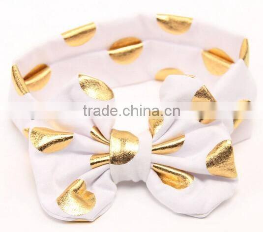 Gold dot printed kids headband, cotton fashion headband for kids