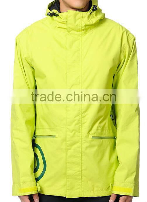2014 Custom Green Snowboard Jacket Waterproof Garment Factory