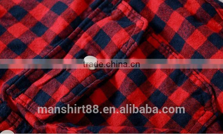 twin chest pocket slim fit checked soft brush flannel shirt