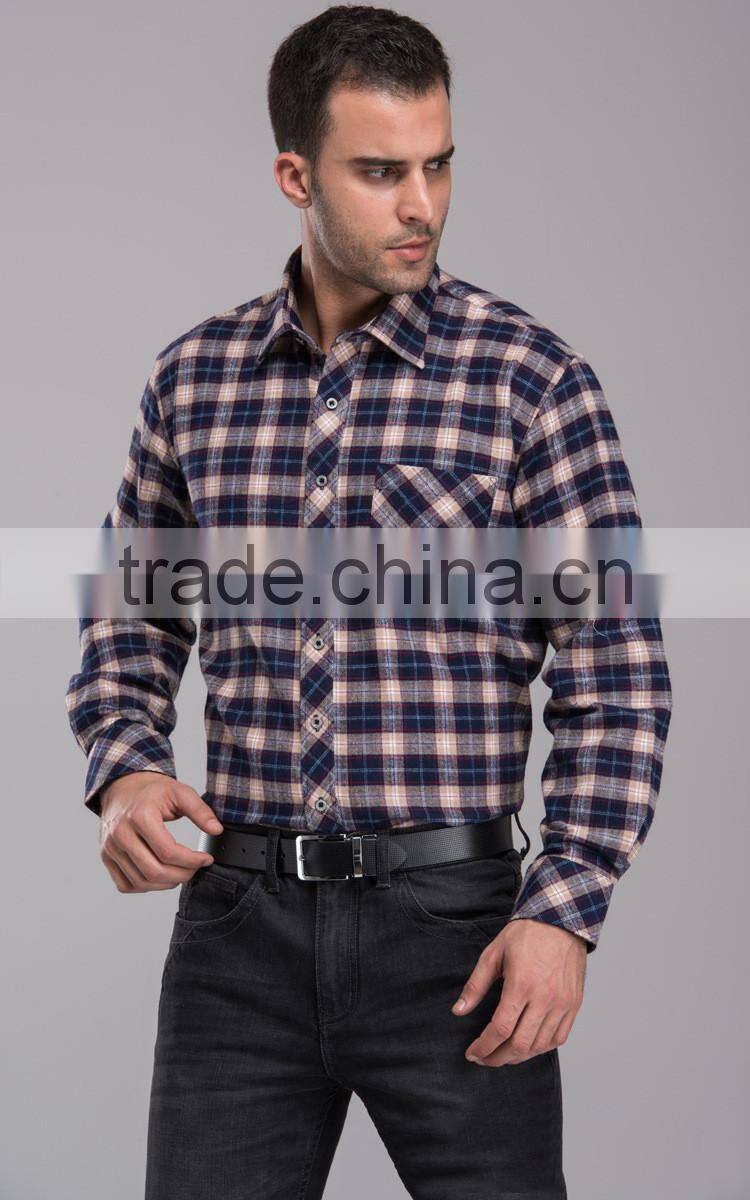 Bulk wholesale plaid flannel shirt European & America style with competitive price