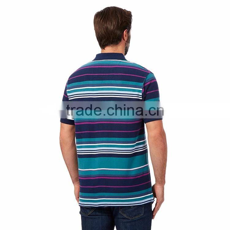 2016 Guangzhou Fashion Style 220g 100%Cotton Short Sleeve B2B Stripe Wholesale Clothing