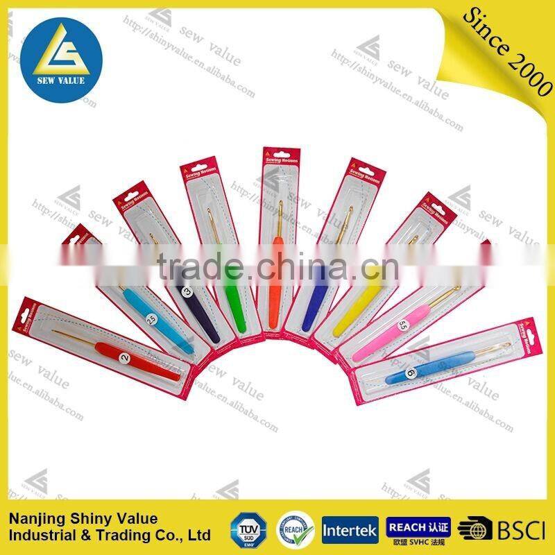 waterproof safe aluminum crochet needles with plastic handle