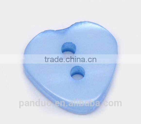 Blue Heart Shaped Resin Sewing Buttons Scrapbooking 12x11mm