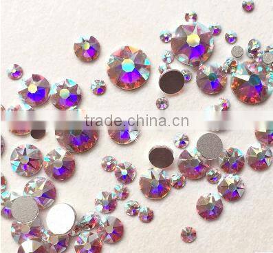 Wholesale SS16 non hot fix strass crystal AB color with AB flat back rhinestone