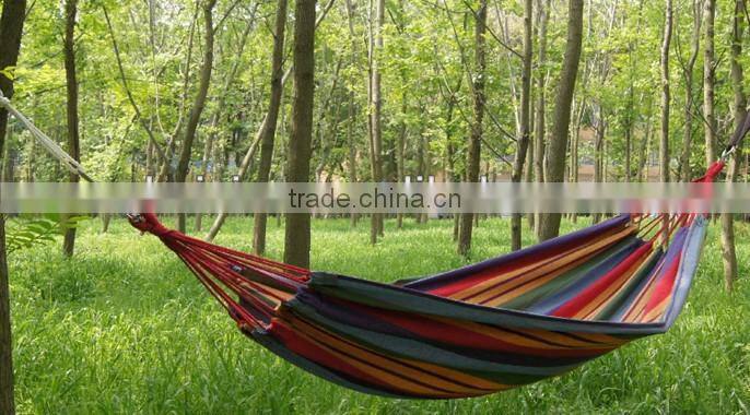 Outdoor Portable Fabric Hammock Stripe Hammock Canvas Hammock