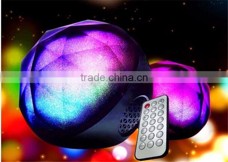 Fashion design Crystal magic light color changing ball portable smart control color changing led bluetooth speaker