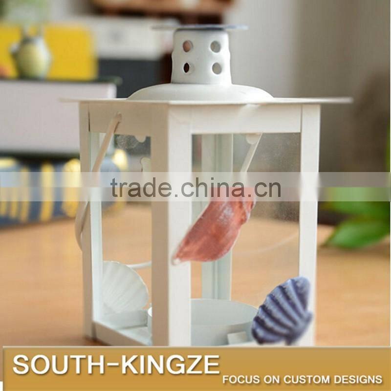 Europe Ocean Style Fish, Starfish, Sailing Boat Cube Glass Candle Holder