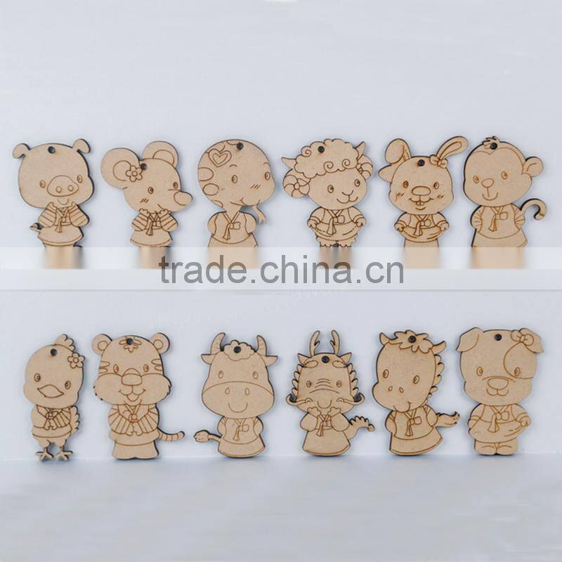 Cartoon MDF Hanging Decorations Custom Children DIY Scrawl Learning Wood Craft