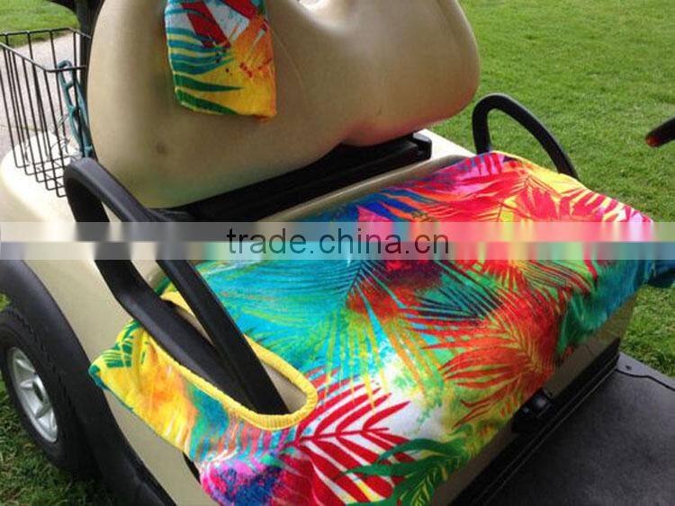 wholesale custom cotton towel seat covers for golf carts/lounger