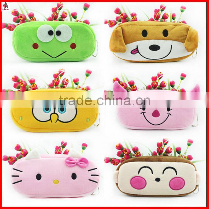 OEM super soft carton animal toy shaped plush pencil case wholesale