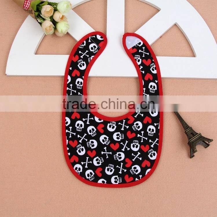 cotton fabric with peva backing alternative skull crossbones baby bib