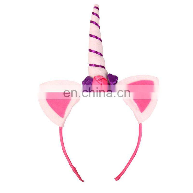 New products halloween headdress cute holographic unicorn headband Pony cosplay antenna headband for kids MFJ-0068