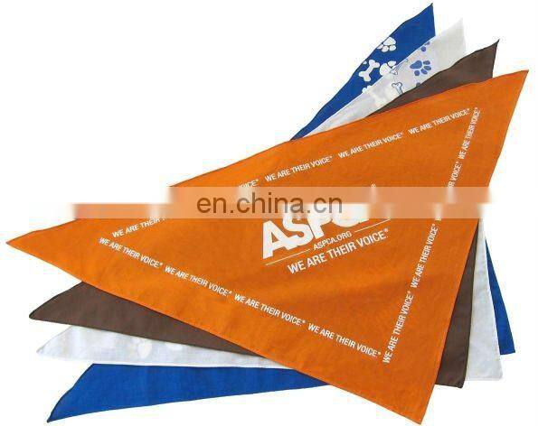 2012 Hot Sell 100% Cotton Colorful Printed Customized Triangle Bandana, Pet Bandana