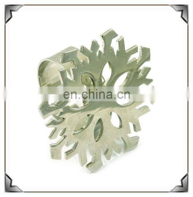 Metal Napkin Ring with Flower