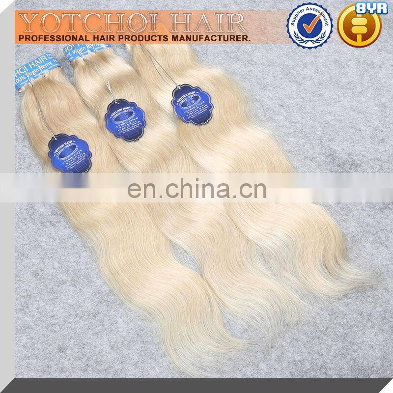 Good luster and smooth hair charming design full cuticle thick bundle cheap Russian 2 inch root blonde body wave remy human hair