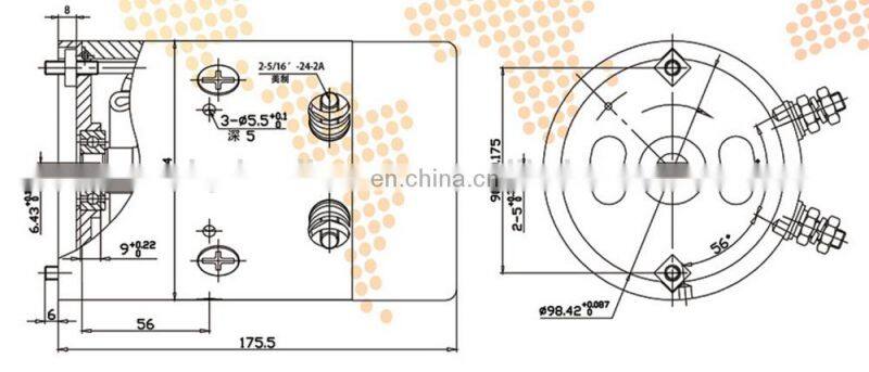 W5692 12v Hydraulic DC Carbon brush Motor for Power Pack