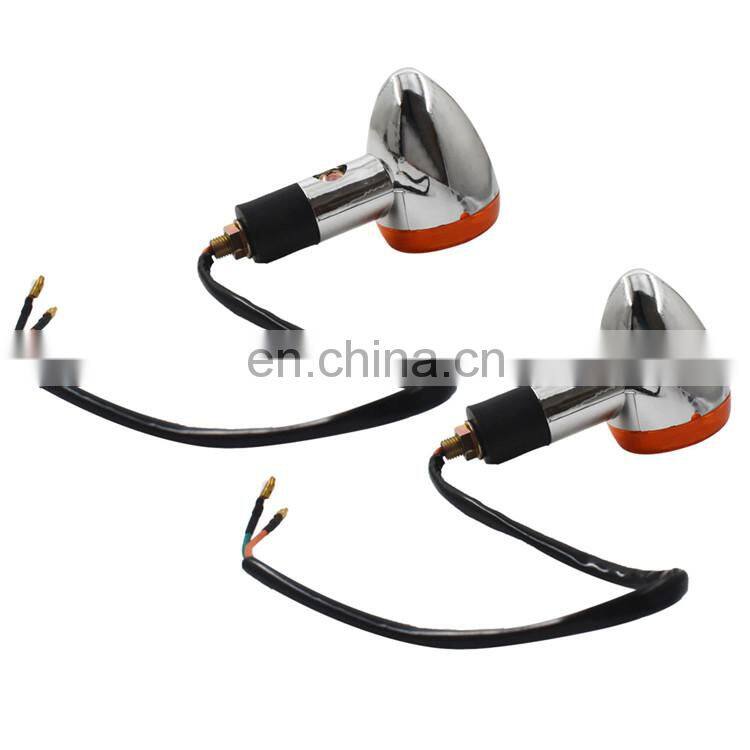 2x Bullet Front Rear Turn Signal Blinker Indicator Light Motorcycle Amber Chrome