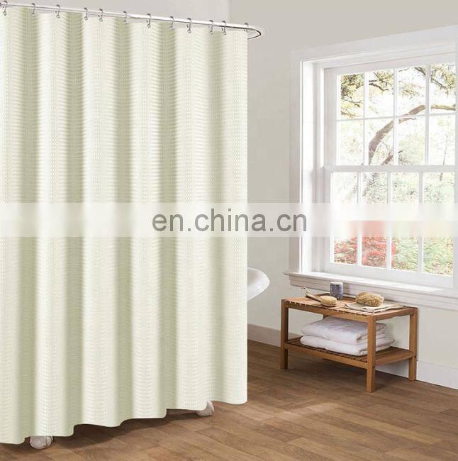 Fashion design logo printed waterproof portable custom polyester shower curtain